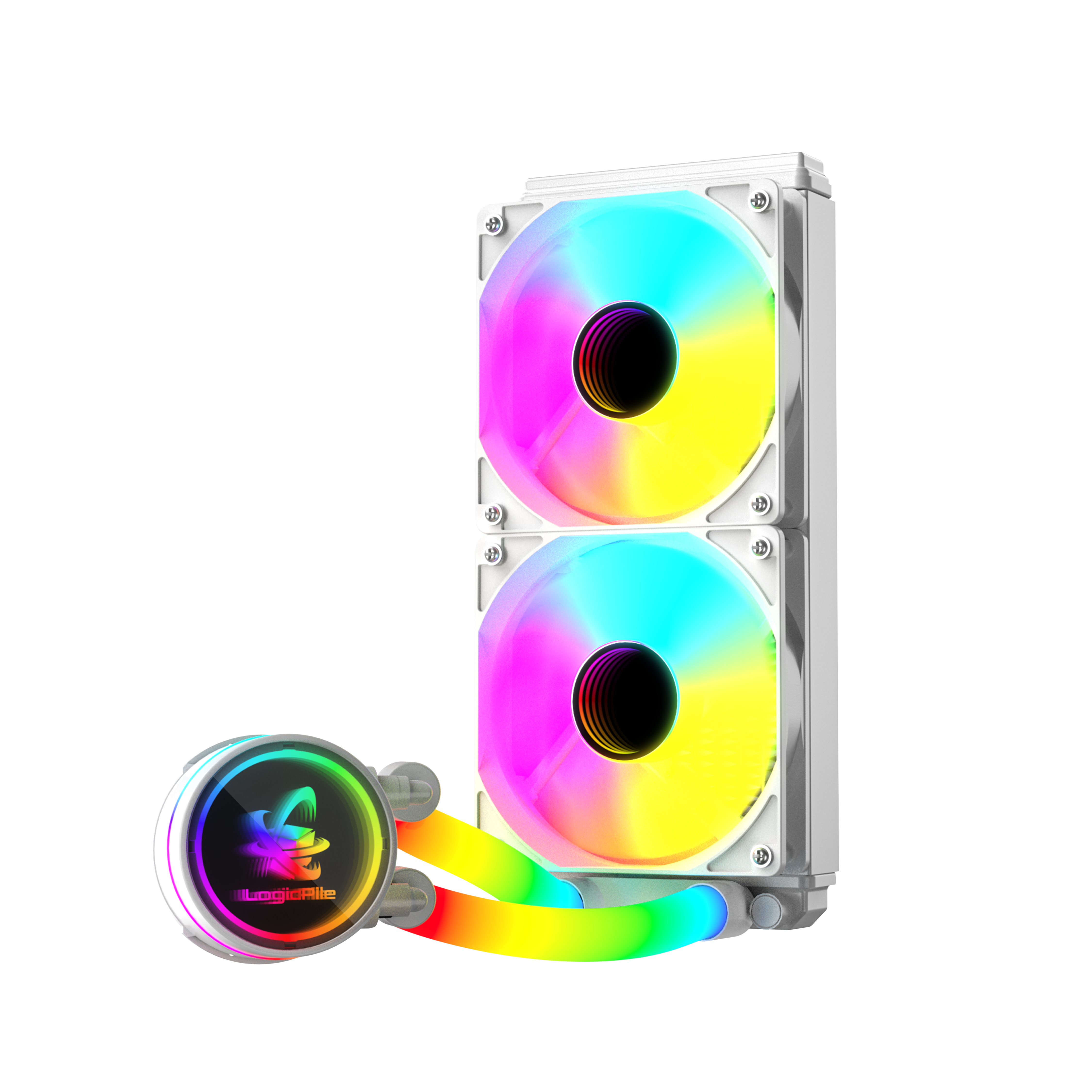 LP Gaming Rainbow Watercooler White 240mm 350W TDP