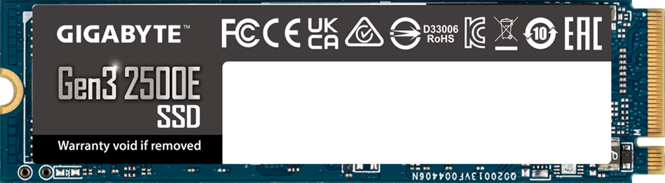 GIGABYTE Gen3 2500E SSD 1TB, M.2 2280 / PCIe 3.0 x4 GIGABYTE Gen3 2500E SSD 1TB, M.2 2280 / PCIe 3.0 x4